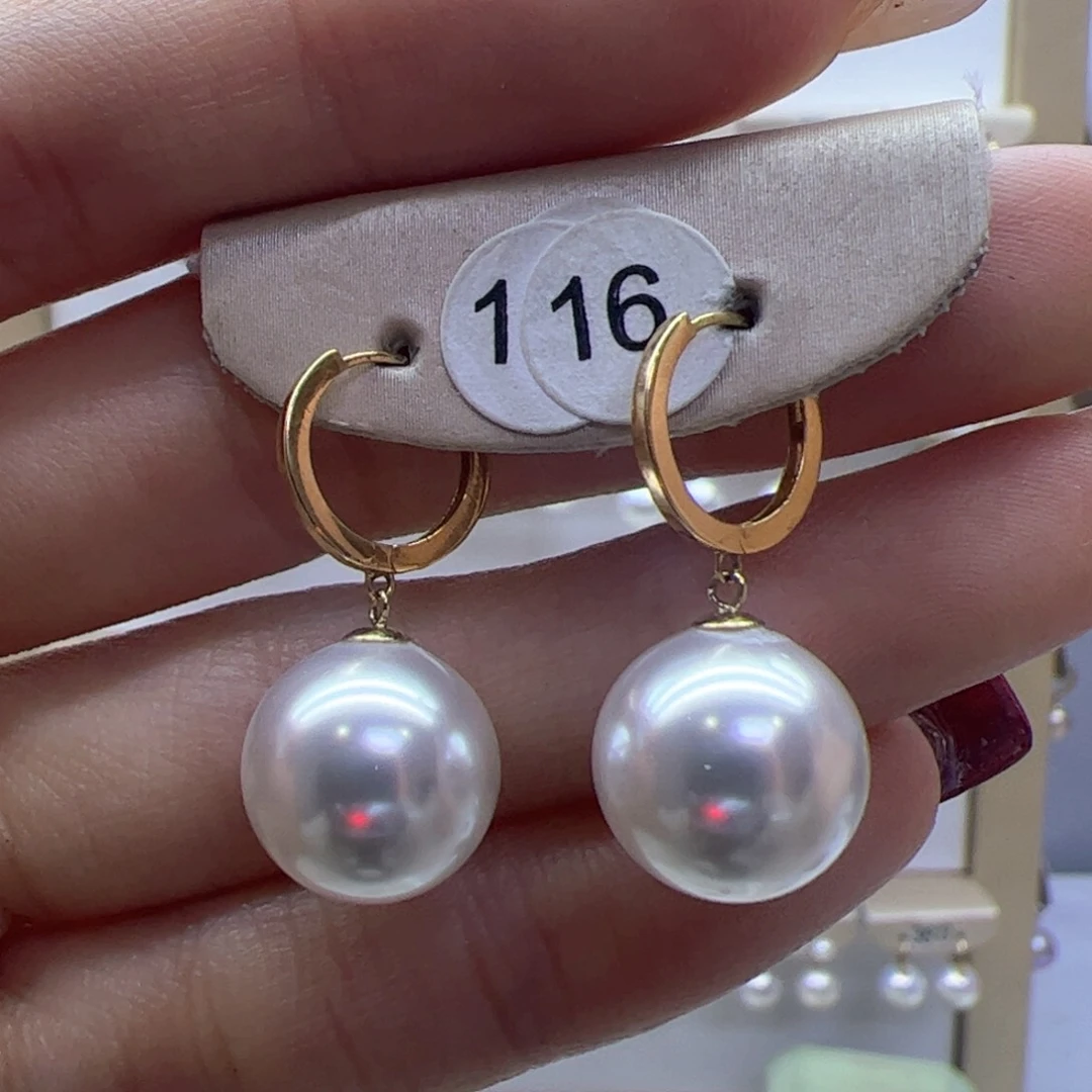 淡水珍珠耳饰18K金镶嵌