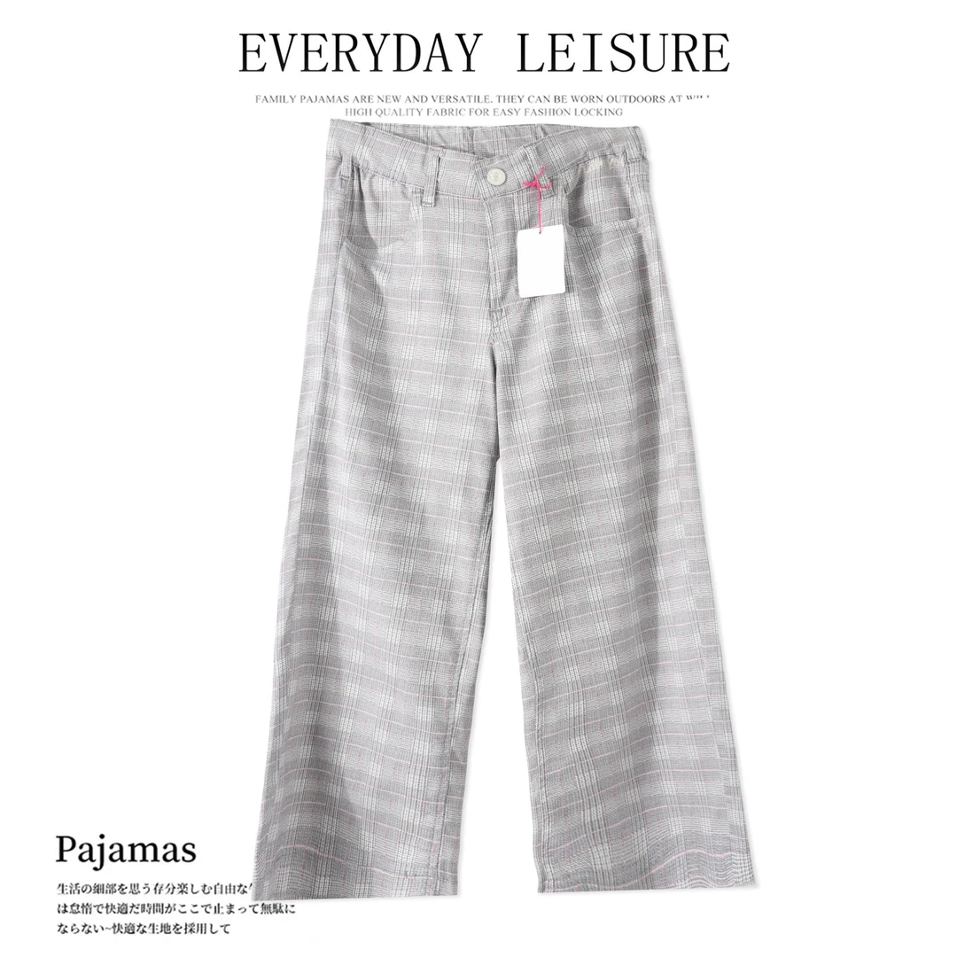 春夏款女士七分休闲裤宽松透气直筒裤松紧腰01349亲肤舒适