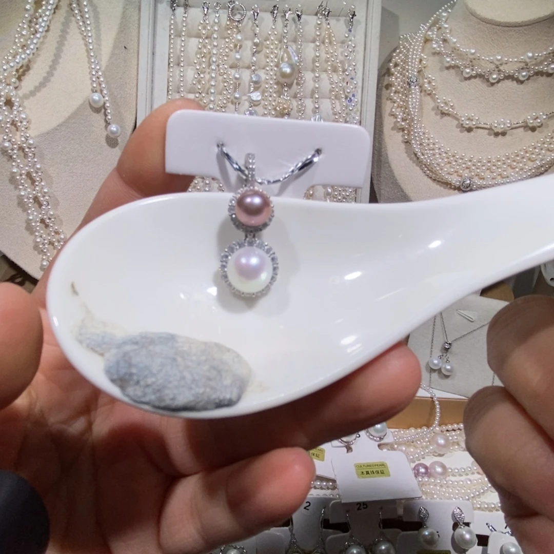 非金属非金属纯银双珠吊坠