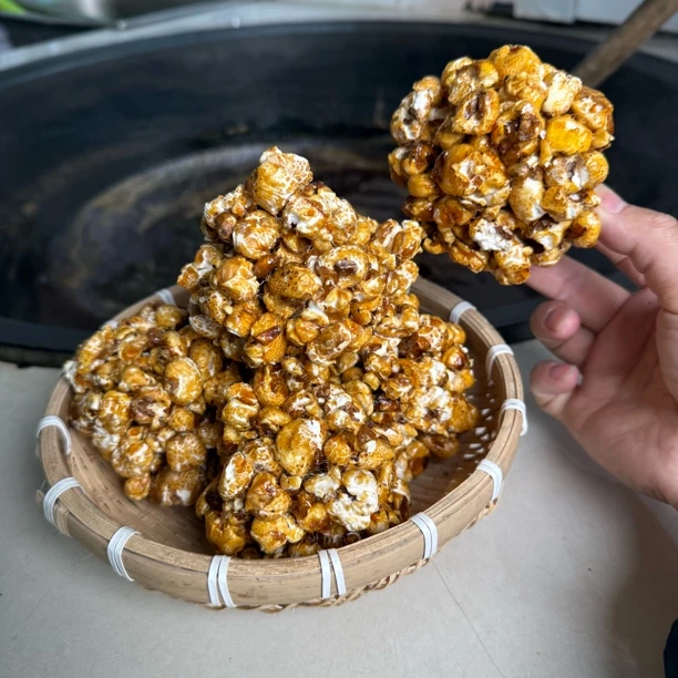 陕南农家手工红薯糖爆米花糖260g老式传统苕麻糖包谷花坨坨糖