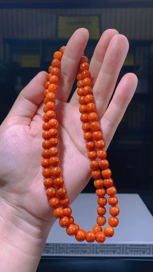 天然翡翠A货珠链-XMF07