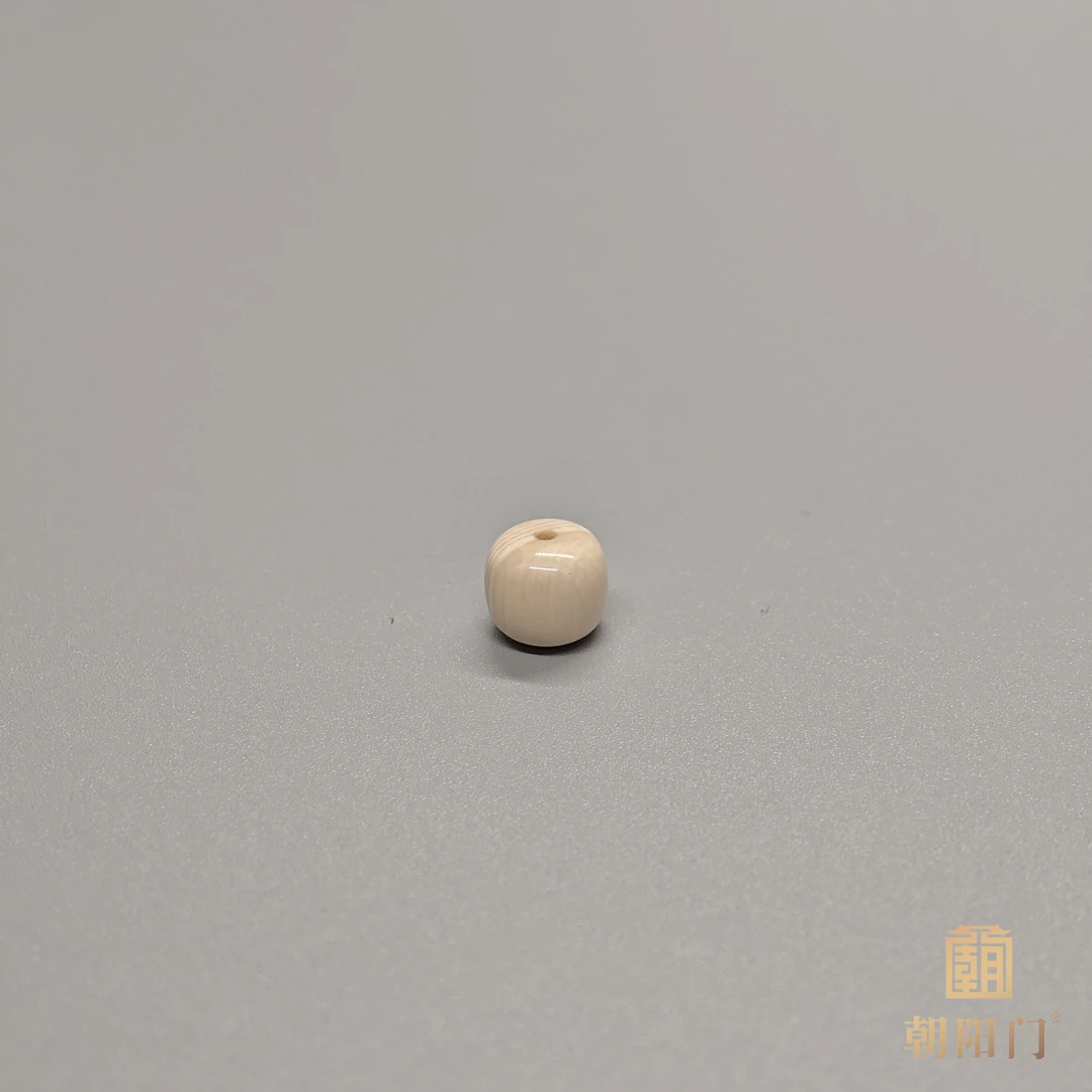 【D2472】“高级白”猛犸老型单珠10mm左右文玩配饰天然牙纹保真
