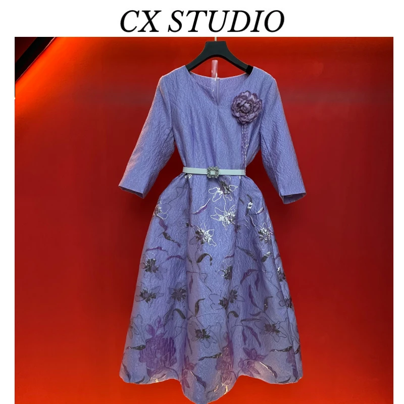 编码03 经典收腰轻奢时尚重工连衣裙款号GL6838A