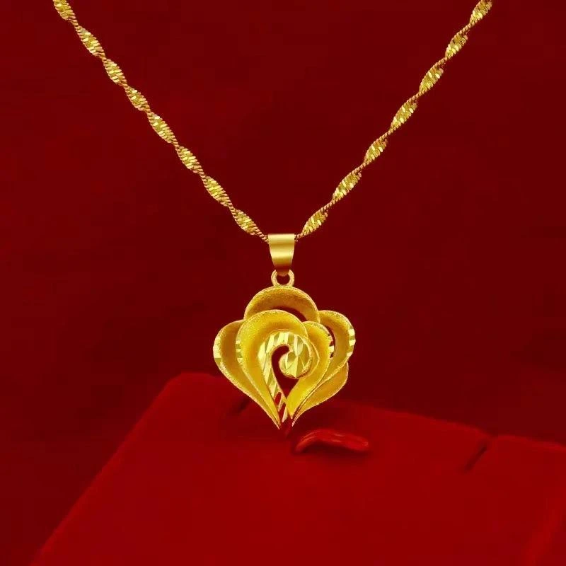 铜合金项链 【双11提前购】 祥云玫瑰花朵项链女款不掉