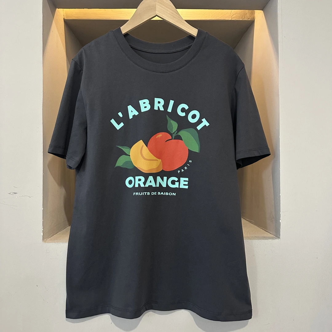 【今夏有约】2025韩版蜜桃印花彩色字母小众百搭宽松圆领短袖T恤