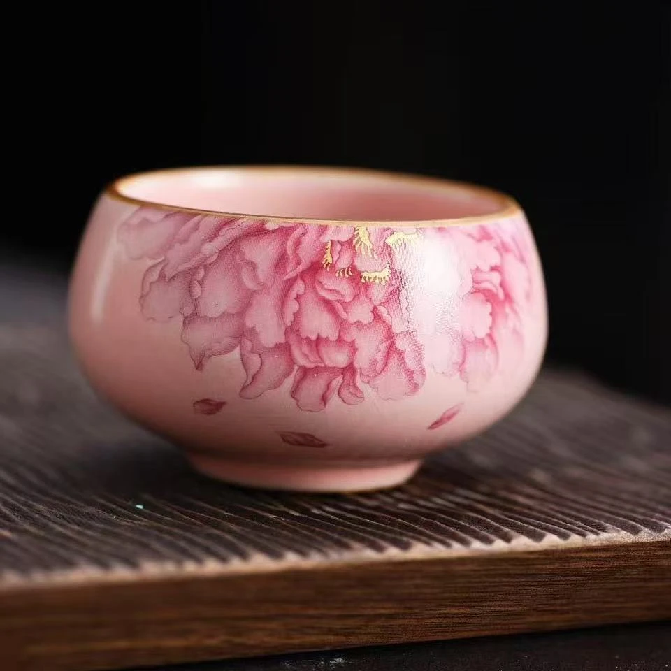 新中式陶瓷国色天香品茗茶杯