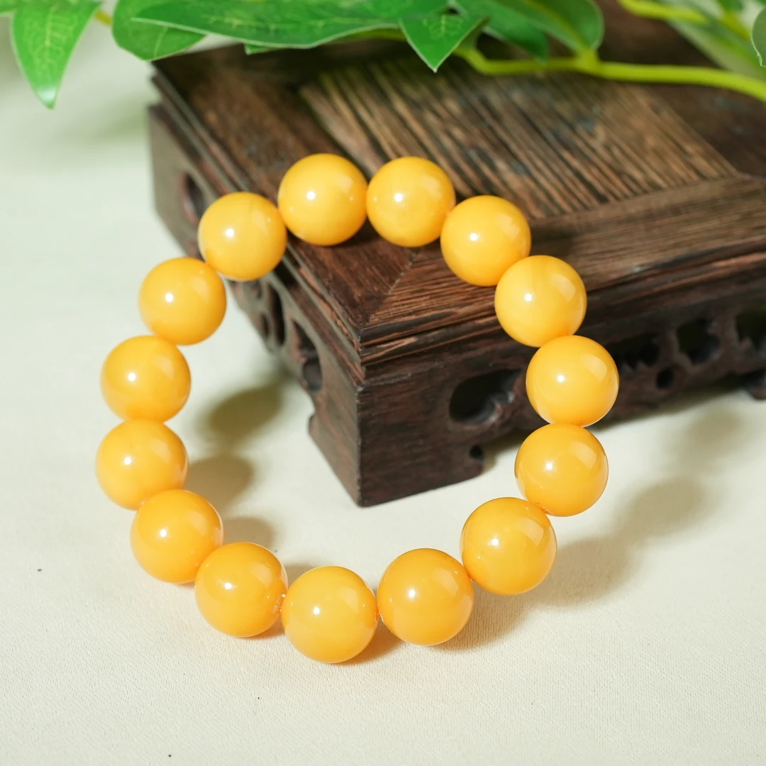 十九世纪蜜蜡圆珠手串【古珠精选】AAML250115033