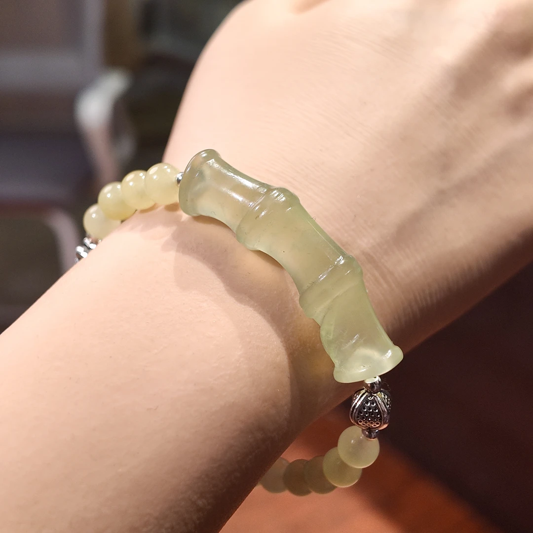 岫玉精品竹节手串手链