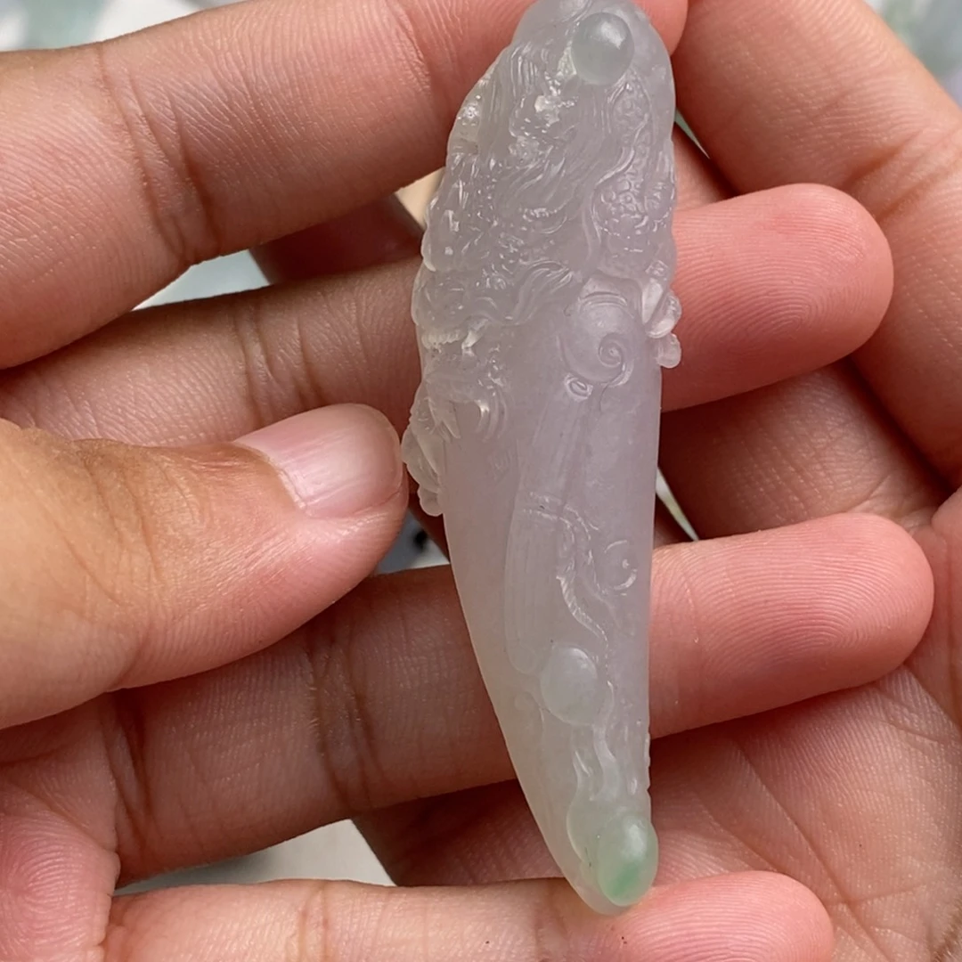 定制翡翠未镶嵌龙**代天然缅甸翡翠a货
