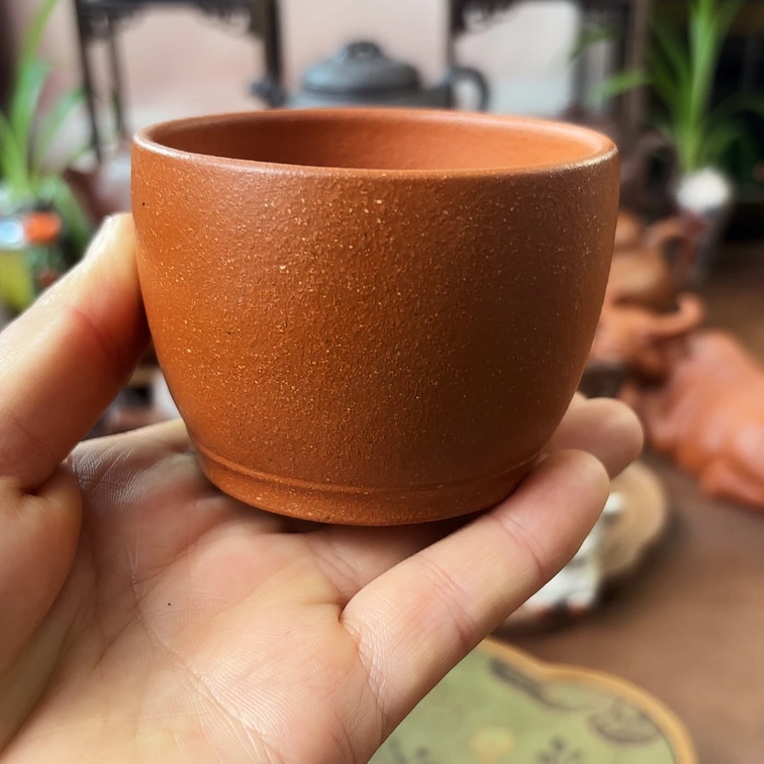 紫砂茶壶主人杯红降坡120cc