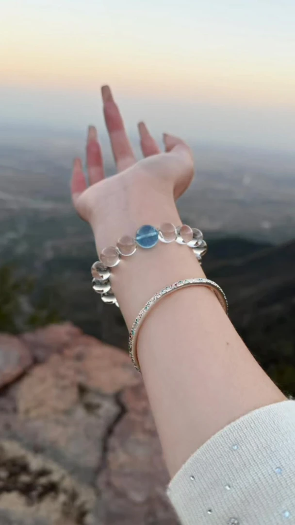 泡泡珠款白水晶，5A级尖货，绝美品质！【下单联系客服改手围】