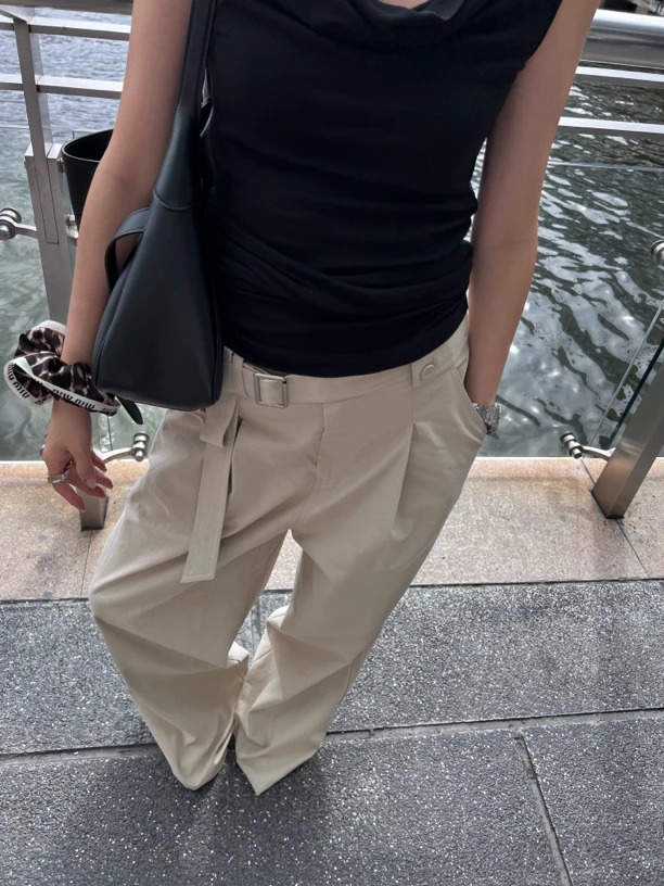 KIOKWANG//高级感 韩式休闲必入定制裤带阔腿裤男女同款新款