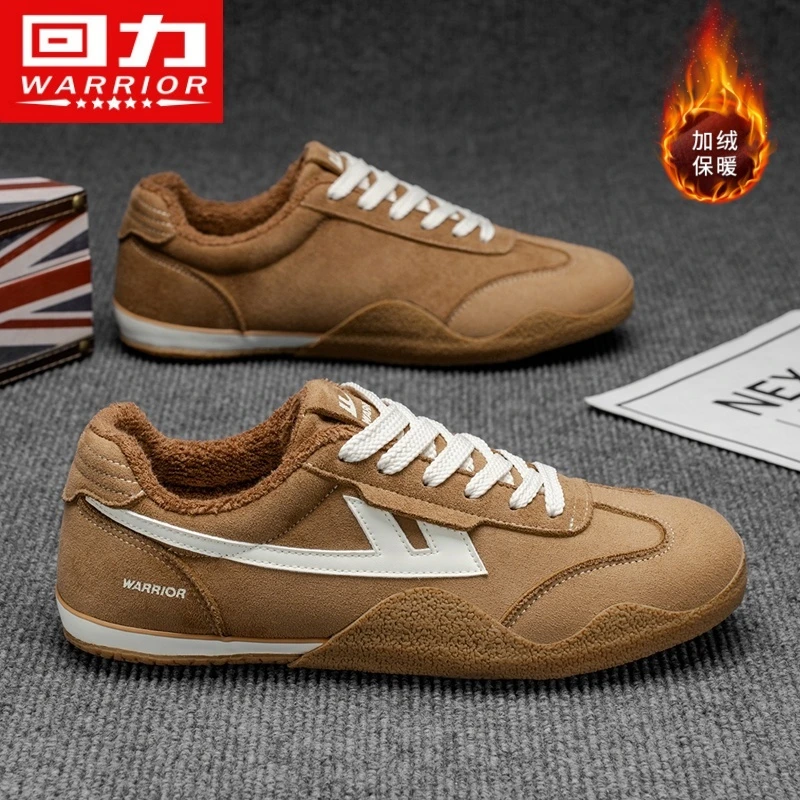 回力加绒男鞋2025冬季新款德训板鞋正品爆款耐磨防寒保暖潮流鞋子