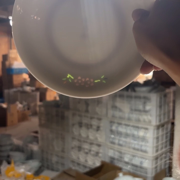 玉瓷景德镇陶瓷骨碟盘子两只微瑕