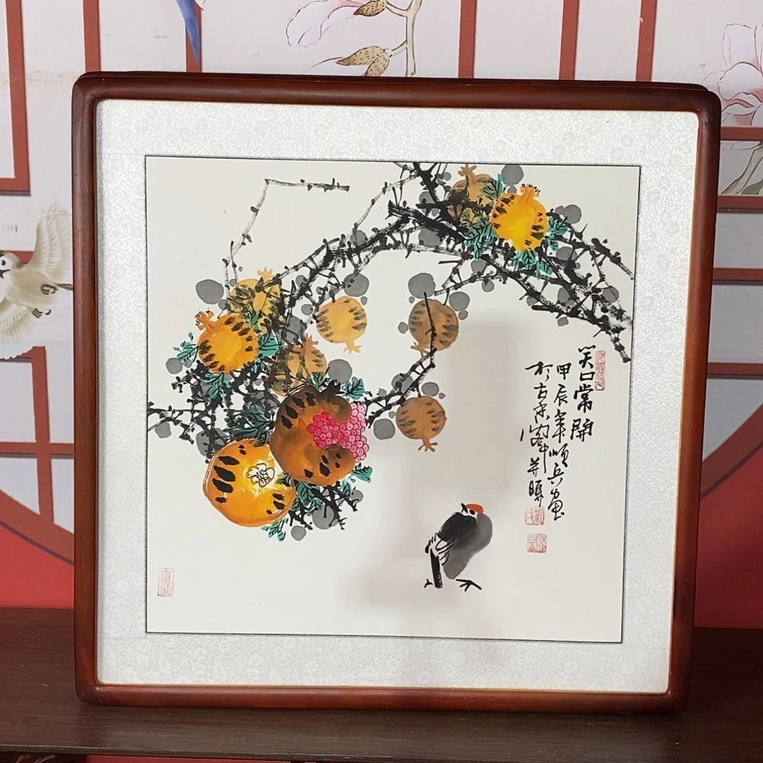 国画带框尺寸63✖️63带框包邮