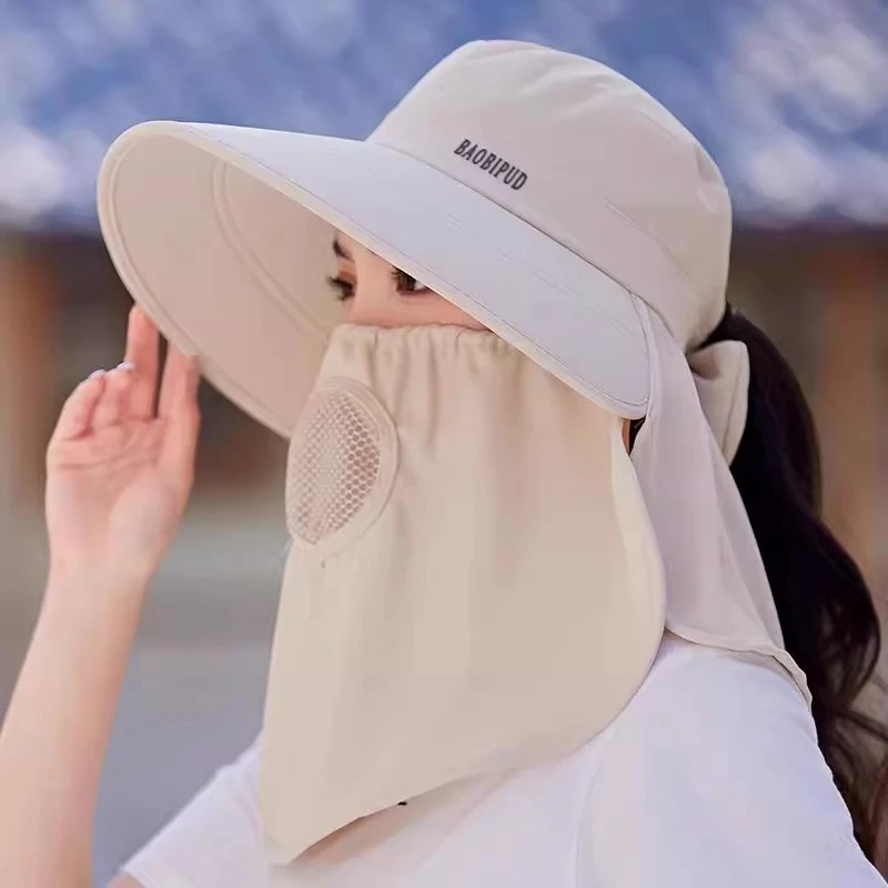 帽子女款2025款网红款防紫外线防晒帽遮脸大披肩太阳帽百搭遮阳帽