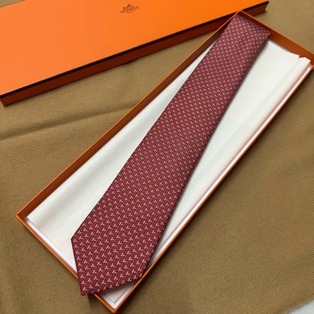 未使用 Hermes/爱马仕 男士领带 HTH2502-07