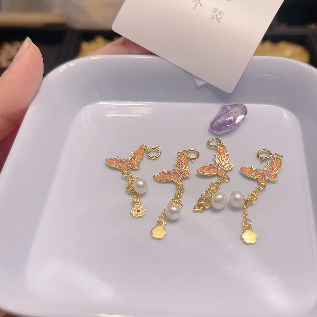 水晶珠宝半成品银S925镀金镶嵌48