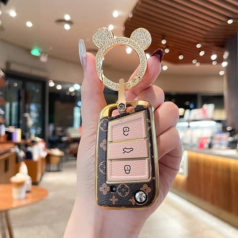 大众探岳钥匙套途观L汽车扣众享款轻奢保护壳polo新款迈腾老花包