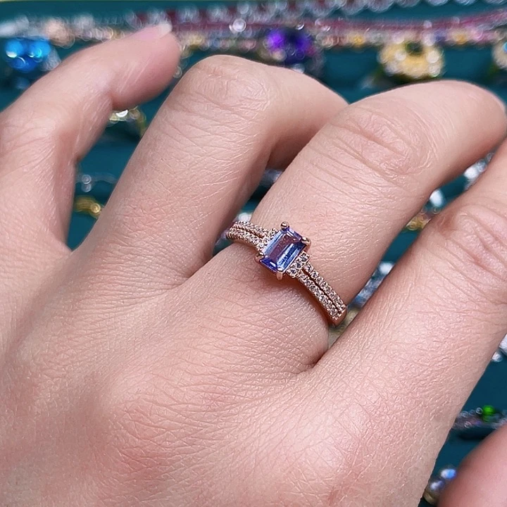 坦桑石戒指银S925镶嵌