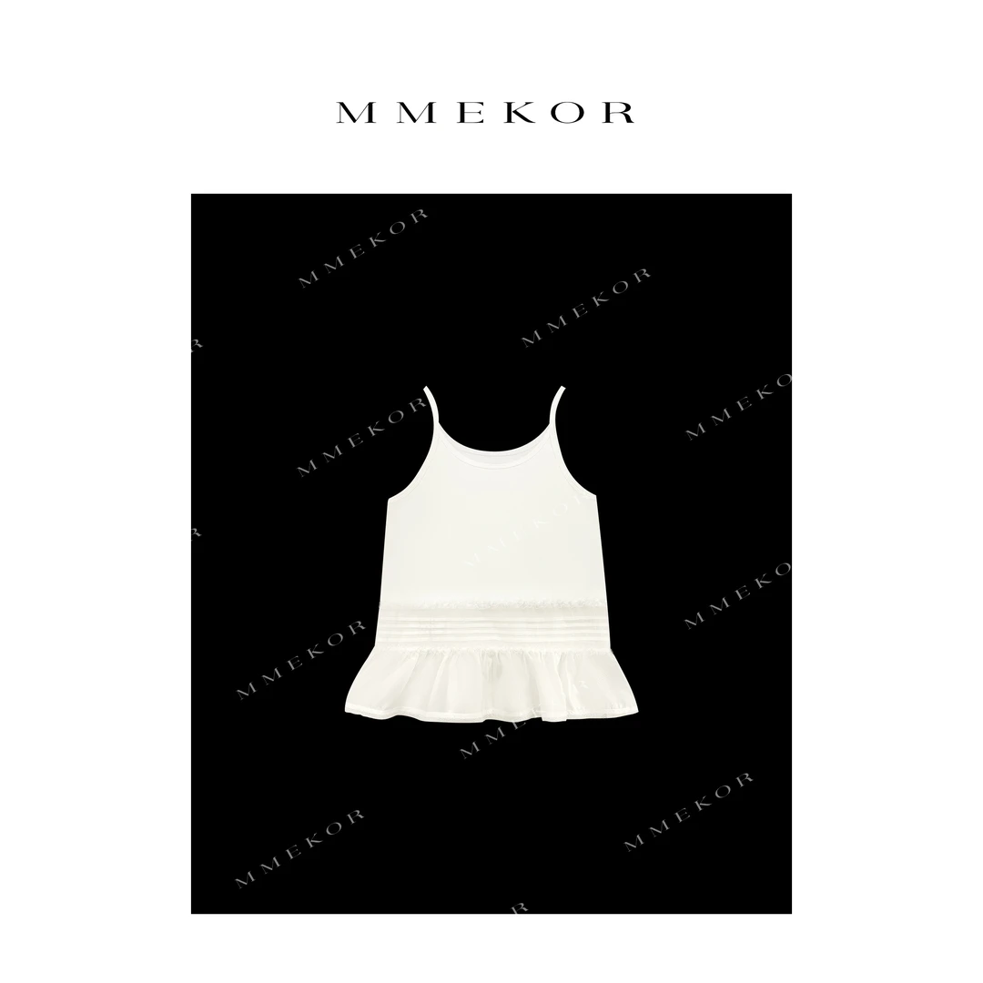 MMEKOR“小白花”背心 2025新款静奢老钱风蕾丝吊带 89395