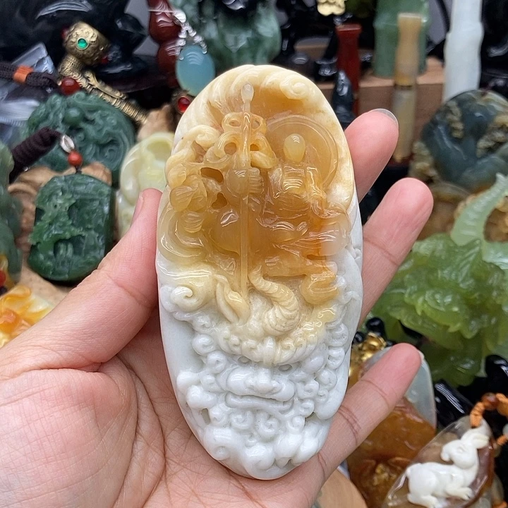 岫玉未镶嵌手把件