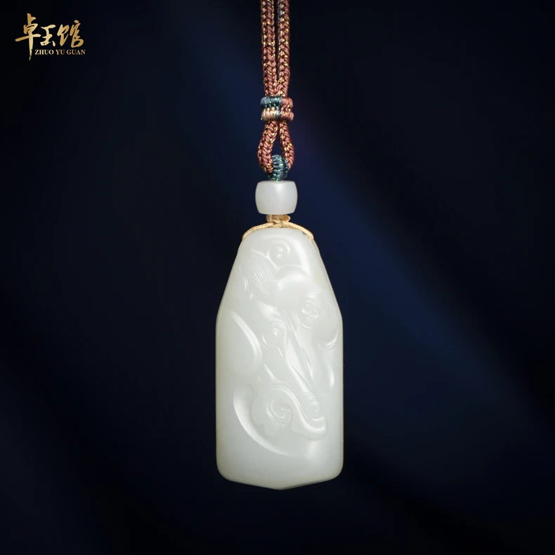【卓玉馆】马上封侯 和田玉高白羊脂级挂件吊坠 李卓作品