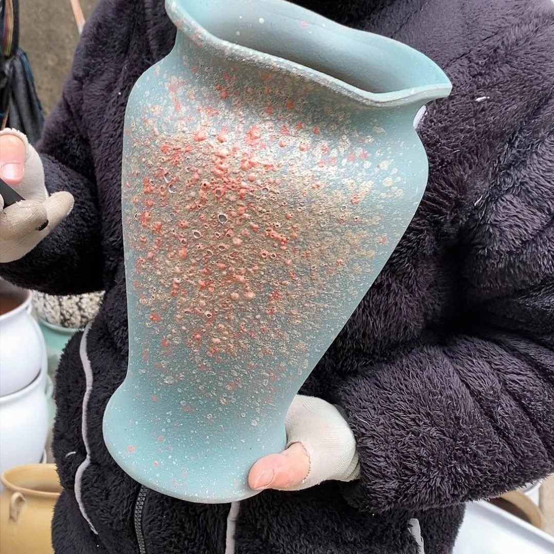 紫砂花盆瑕疵口17高30