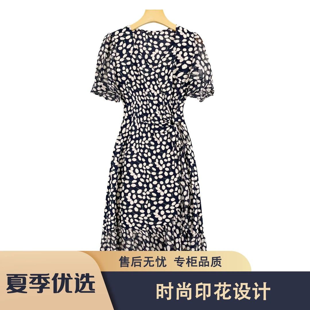 S33 熙BT2025夏季法式碎花雪纺气质优雅清爽修身连衣裙XBT159款