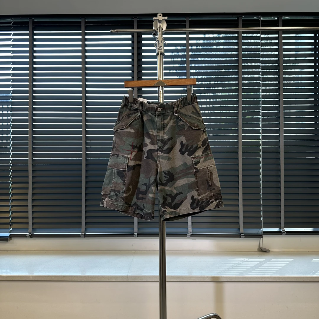 Distinguish2/区别迷彩工装短裤男士夏季宽松潮流直筒休闲裤