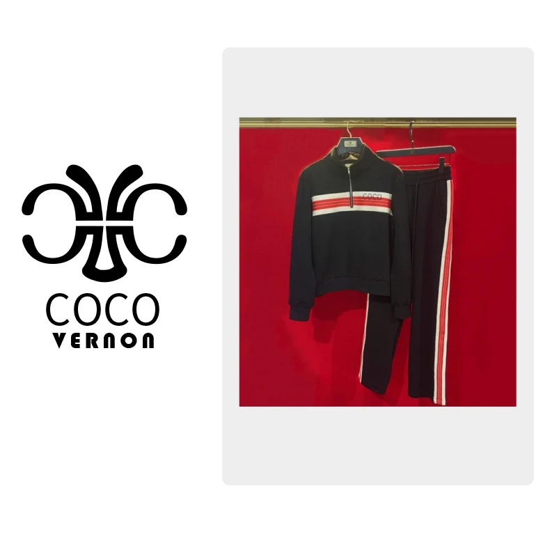 【VERNON COCO】Y10秋冬加绒立领半拉链休闲时尚套装S2013