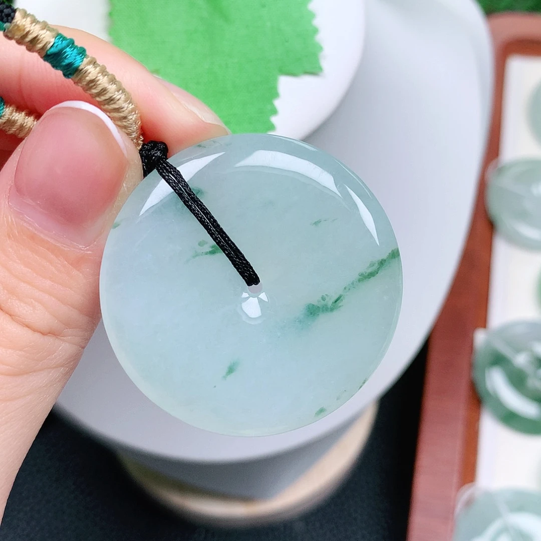 翡翠未镶嵌颈饰平安37.9-5.4