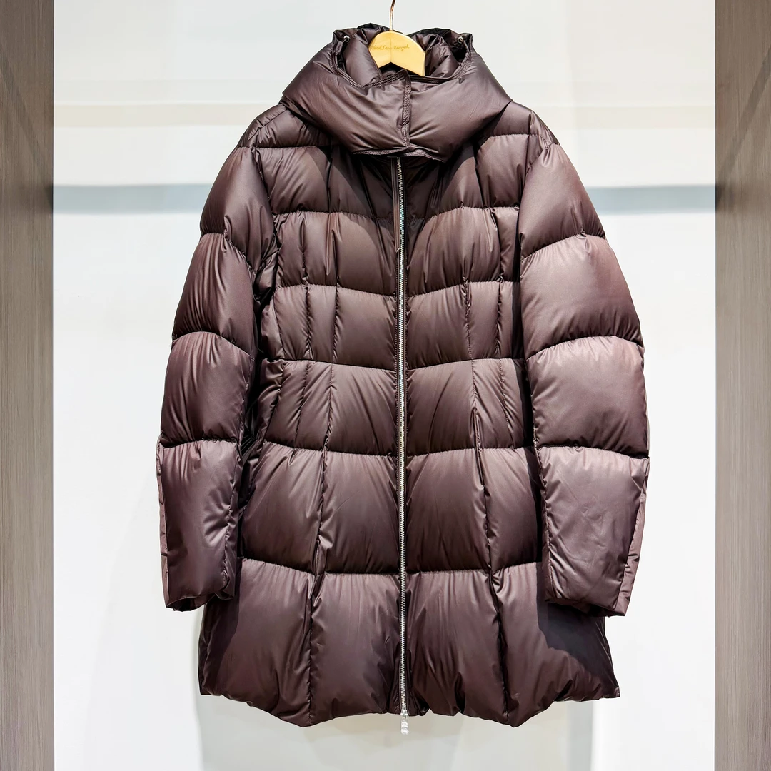 【萨拉迪恩】90白鹅绒 设计师高端休闲可拆卸连帽羽绒服中长款宽松