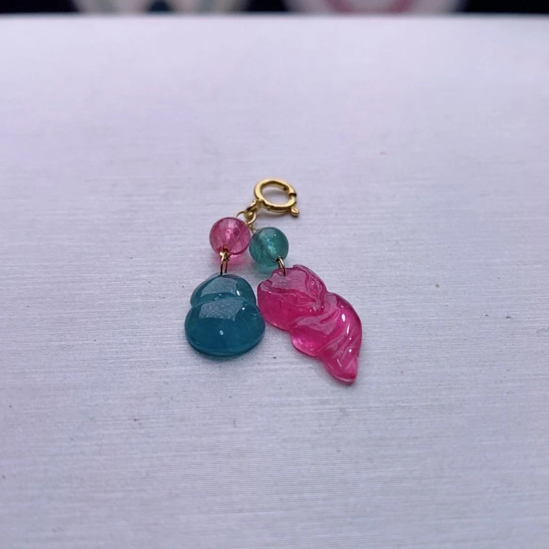 18K金镶嵌小滴溜碧玺碧玺A小滴溜