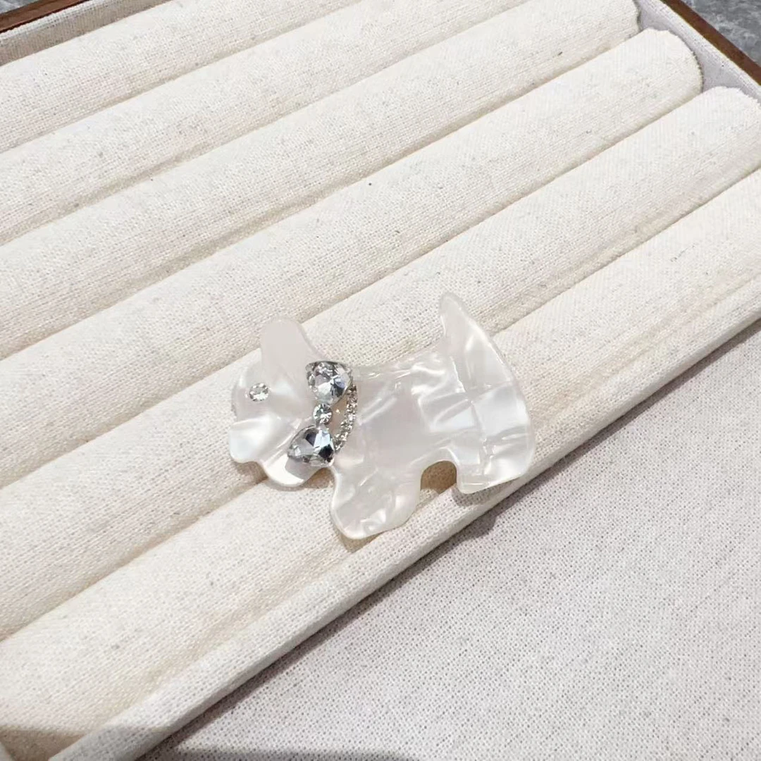 可爱醋酸闪闪小狗侧边刘海夹J2005