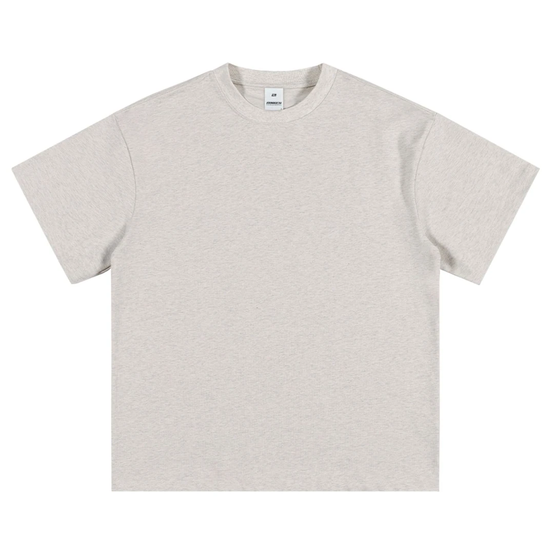 2025年新品纯色高克重棉质潮牌短袖休闲宽松T恤男女圆领百搭短袖