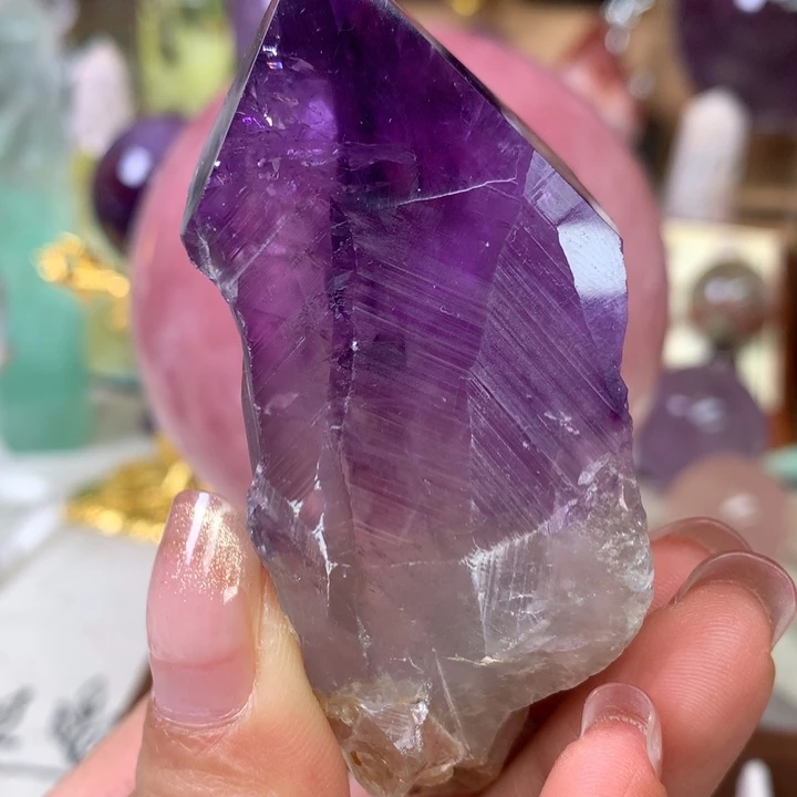 摆件未镶嵌水晶*️***紫水晶柱子