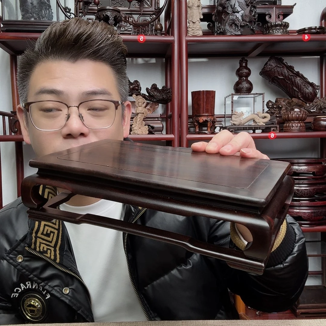 大红酸枝工艺品底座