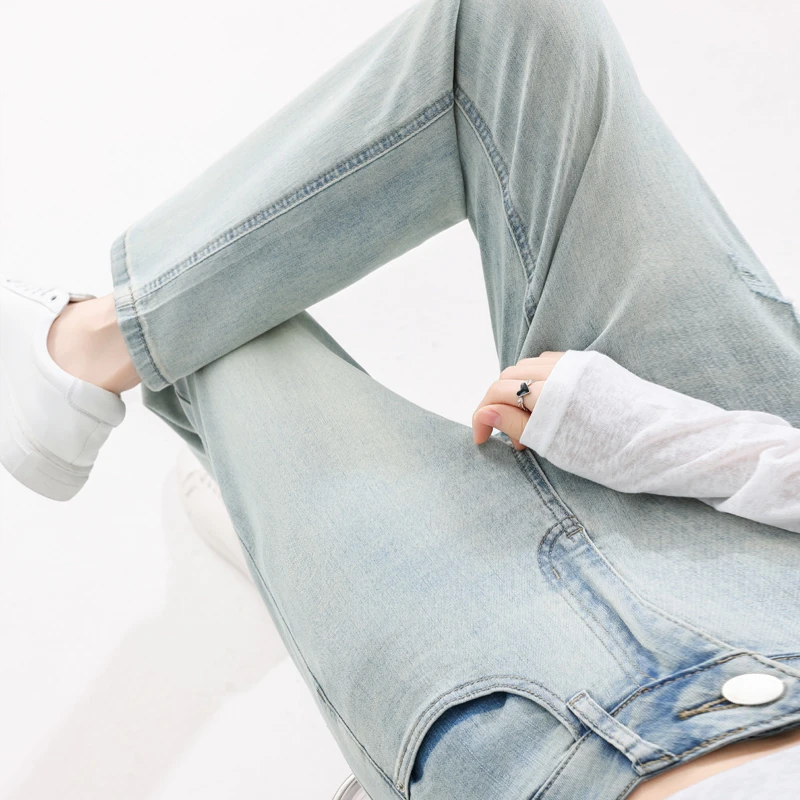 2025夏天上新直筒牛仔裤女年春装新款小个子显瘦烟管裤子
