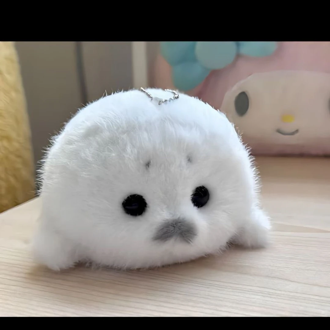 可爱毛绒小海豹宝宝公仔挂件手工海洋守护仿真海洋玩具海豹挂件礼