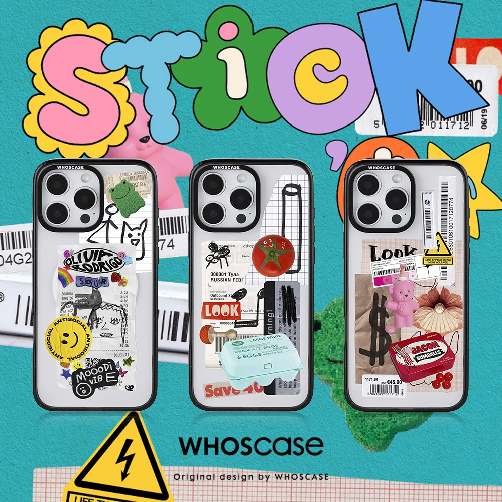 WHOSCASE贴起来系列创意防摔磁吸手机壳iphone14/15/16