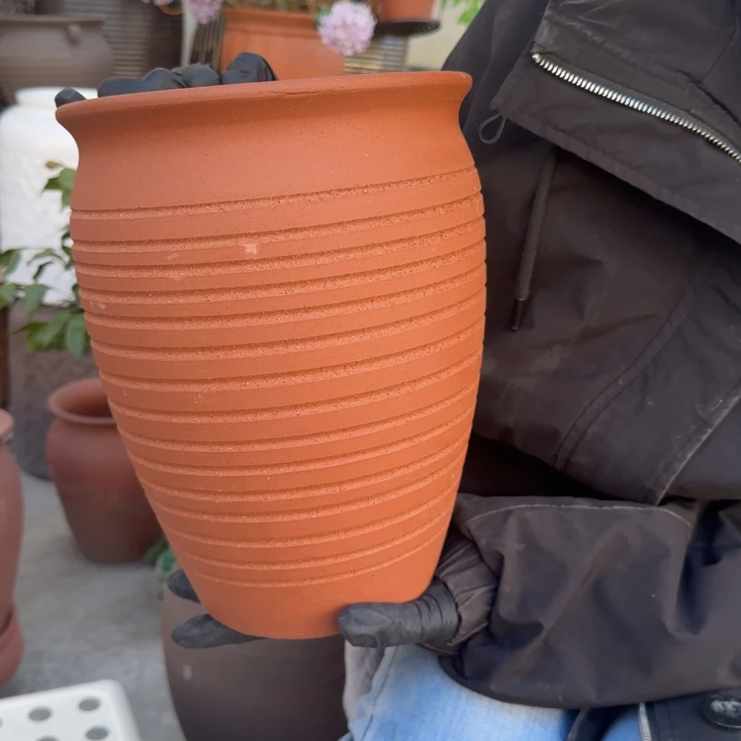 紫砂花盆口20高26宜兴紫砂