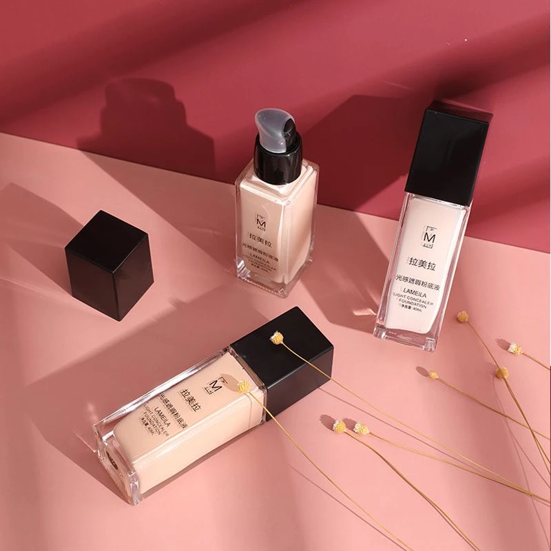拉美拉清透遮瑕粉底液 双重效果 修饰肤色akartix may