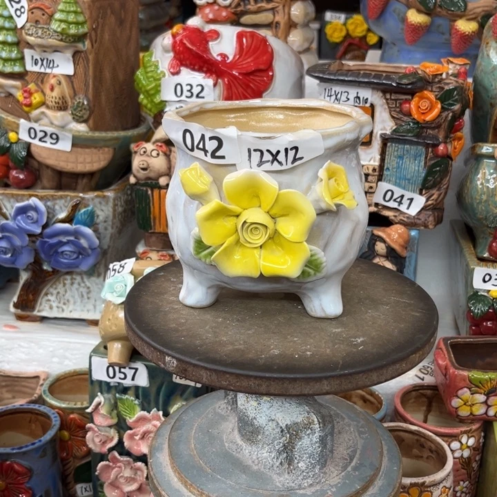 紫砂花盆粗陶材质多肉花盆