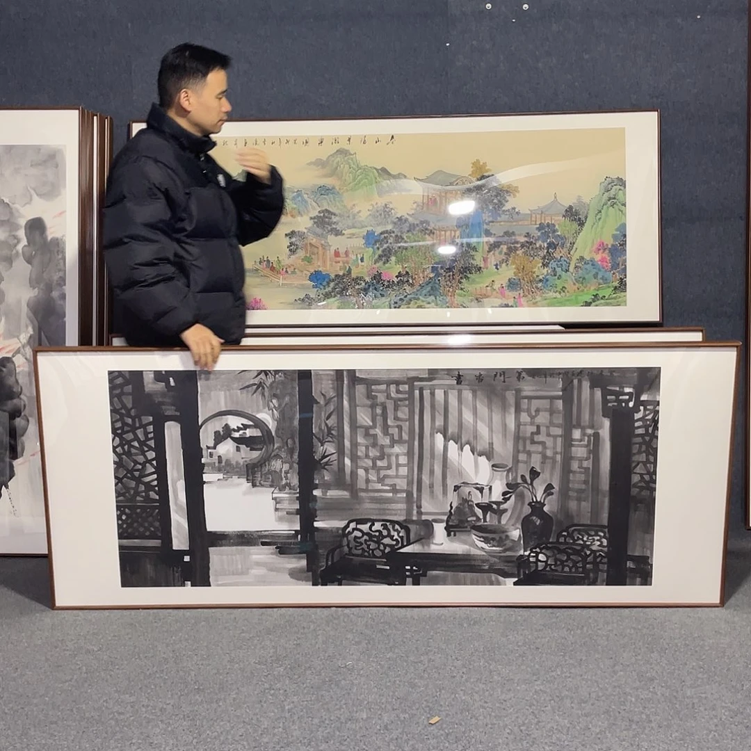 国画咖*国画带框作品发货