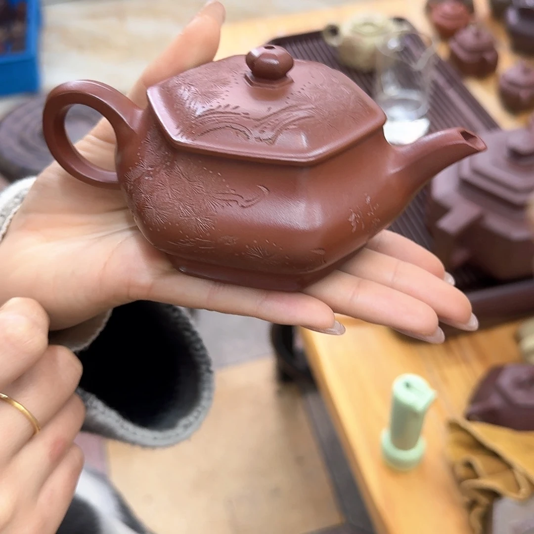 紫砂茶壶紫砂壶六方明炉230cc