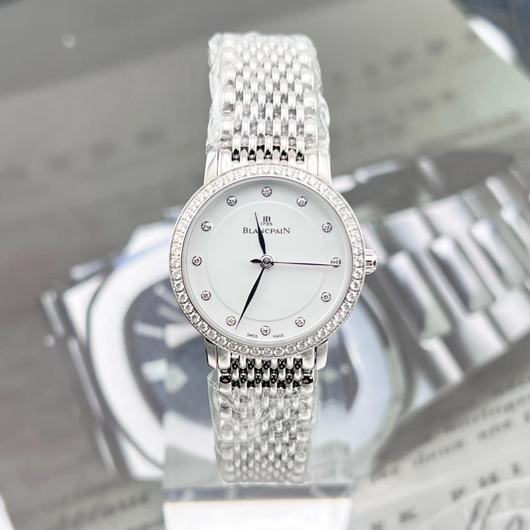 全新未使用 宝珀 单表 29.2mm 6102-4628-mmb 精钢 原镶钻