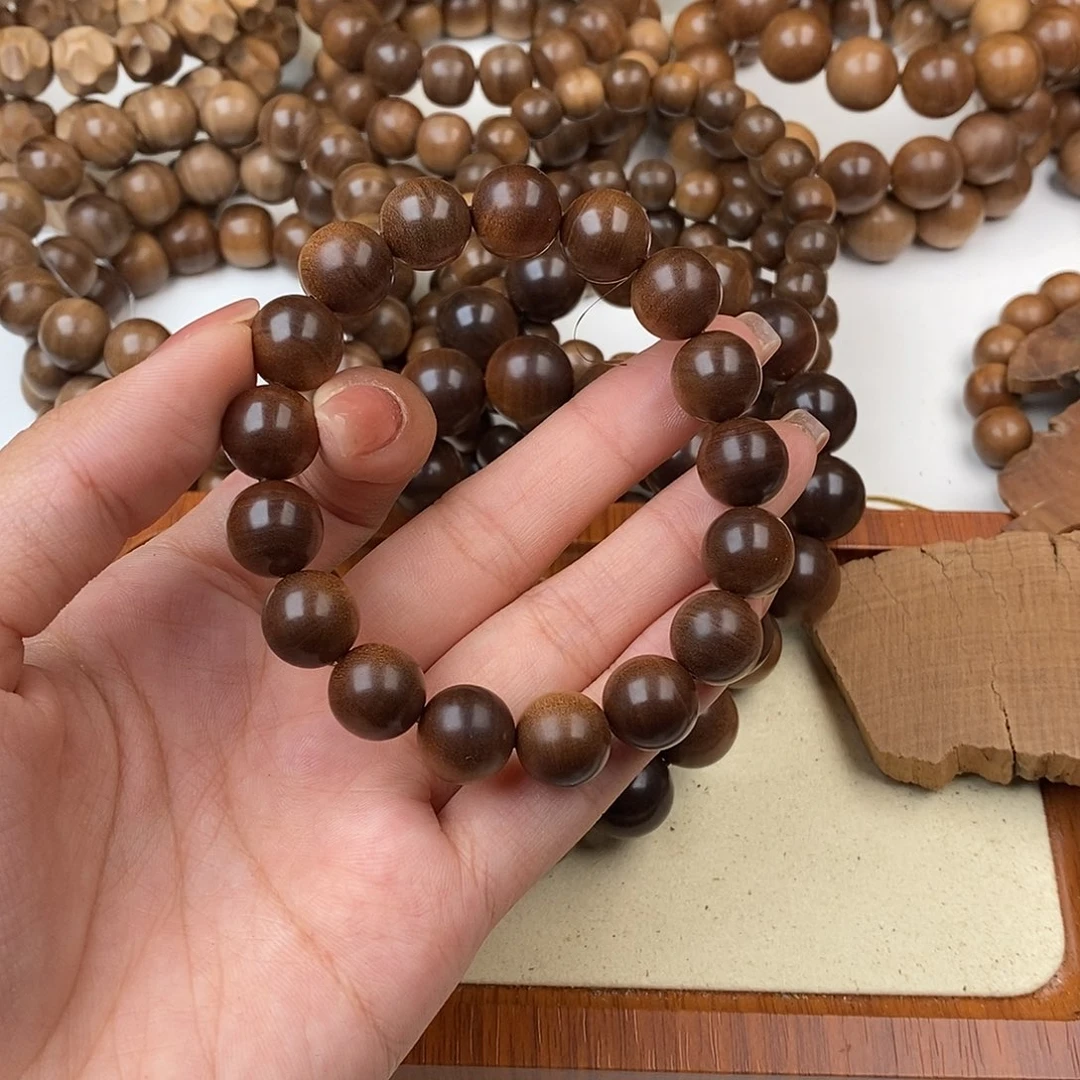 境***无事牌檀香木12MM百年印度迈索尔檀香老料