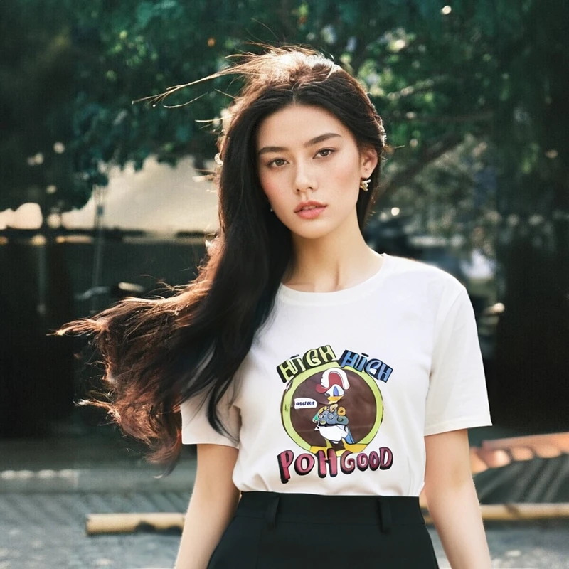 街头风修身型抗起球字母短袖T恤休闲情侣圆领运动套装