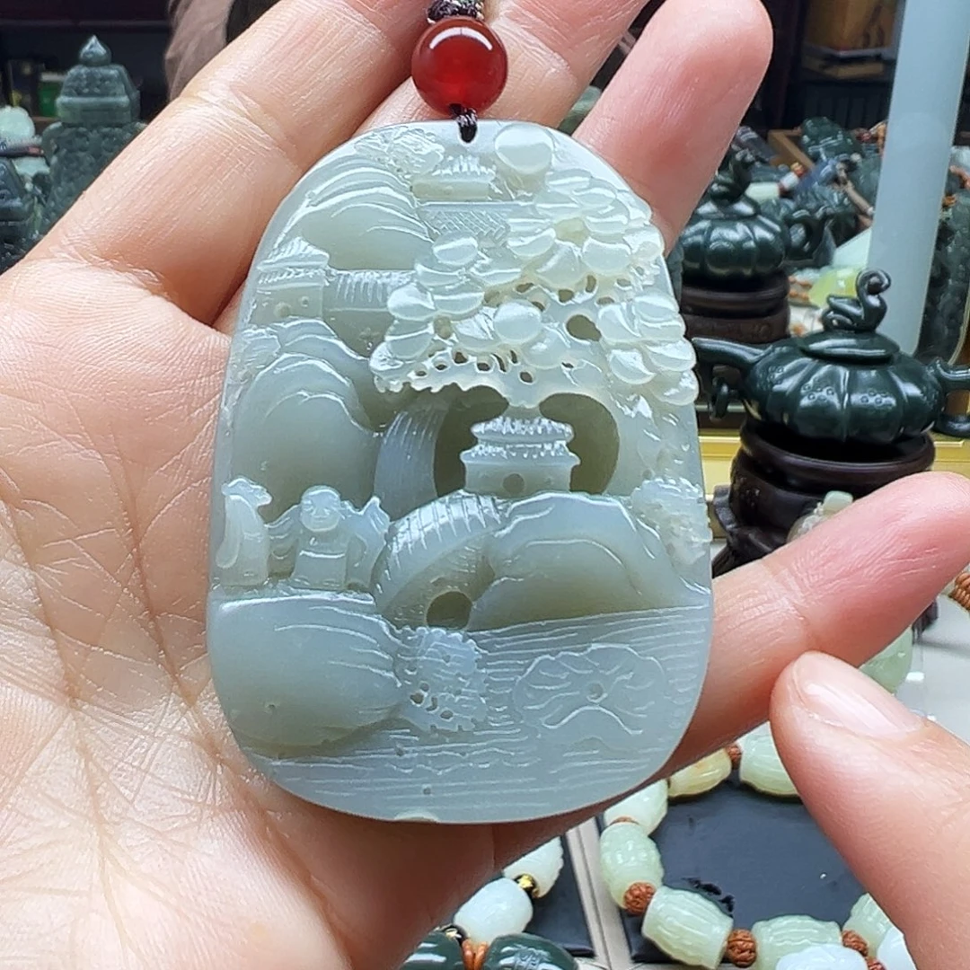 和田玉未镶嵌挂件